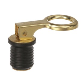 Boat Drain Plug Marine Brass Screw Type Compression Handle Plug Hulls Livewell Bilge Transom, Locks in Place for Yacht, 1-1/4 Inch or 1 Inch (1-1/4")