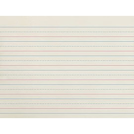 School Smart Red & Blue Newsprint Paper, 3/4 Inch Ruled, 11 x 8-1/2 Inches, 500 Sheets, White