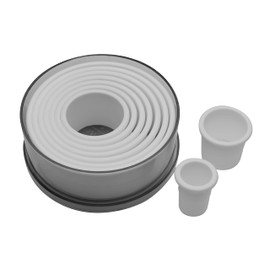 Ateco Plain Edge Round Cutter Set in Graduated Sizes, Durable, Food-Safe Plastic, 9 Pc Set, Blue