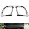 2 Pcs Chrome Plated ABS Rear Bumper Fog Light Lamp