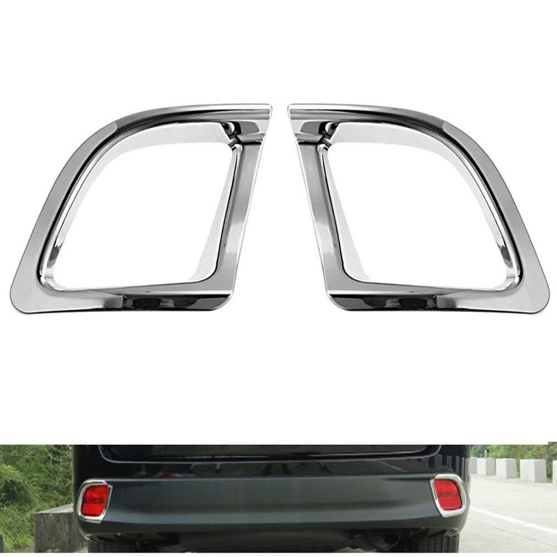 2 Pcs Chrome Plated ABS Rear Bumper Fog Light Lamp