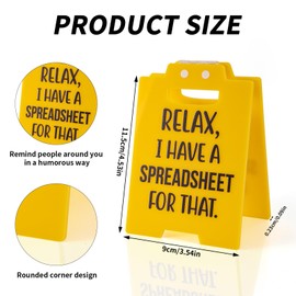 Office Desk Warning Sign, Yellow Funny Team Office Gifts Desk Sign Teams Gag Gifts for Coworker Teammate Employee Boss Manager (I Have a Spreadsheet for That)