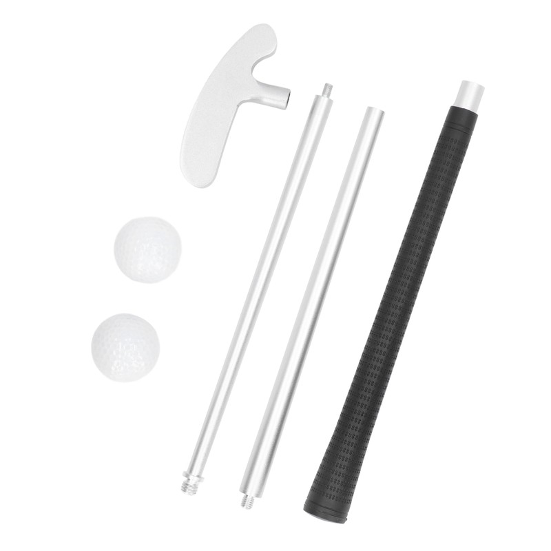 Golf Putter Club Silver Aluminum Alloy Rubber Detachable 3 Section