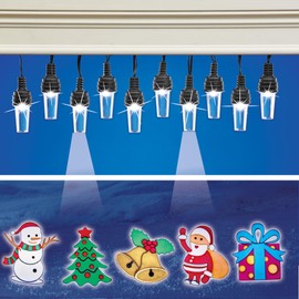 Collections Etc 10-Count Outdoor Holiday Projection String Lights, Plug-in