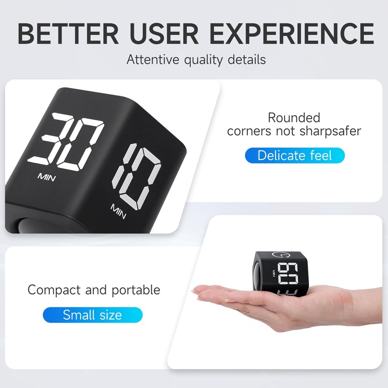 Exlliy Productivity Timer 1, 5, 10, 30, 60 Minutes Preset,