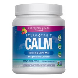 Natural Vitality Calm Citrato de Magnesio en Polvo sabor Frambuesa-limon, 20 Oz (567g)