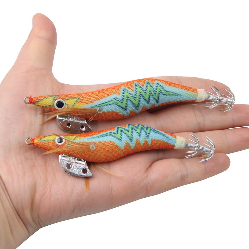 Fishing Squid Lures Kit 10pcs Luminous Squid Jig Shrimp Lure