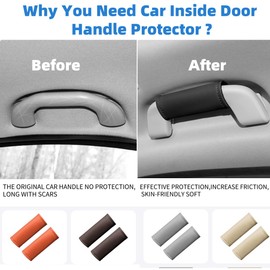 Cars Grab Handle Cover,Door HandleCovers for Car Inside Door HandleProtector Car Grab HandleCover, Leather Anti-Scratch Cover for Auto Inner Front Rear Doors Pull Handle,Soft Cars Grip Gloves