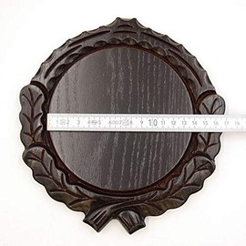 GTK Set Wedge Sign Carved Dark AF 14 cm with 1 Piece Oak Leaves Cover Sheet Small Wedge Board Weapon Board Trophy Shield