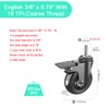 MALLLALA 3" Stem Casters Wheels with English 3/8"-16UNC Threaded Stem,Set