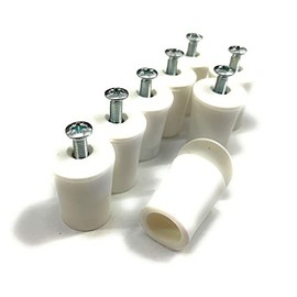 Roller Shutter Stopper 40 mm / 28 mm Closed / Open, White or Grey Including Screw and Washer (4 Pairs 28 mm White Open)