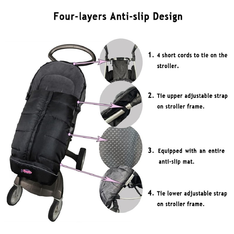 German Designed Universal Stroller Bunting Bag, 5 Way Zippers Style