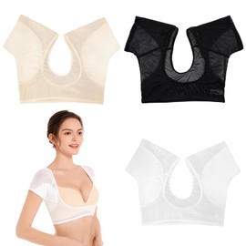 Wisebom 3 Stück Achselpads Schweißpads, Achsel Weste Damen Atmungsaktive Sweat-Shirts Damen Saugfähige Schweiß Pads Unterarm-Schweißweste Atmungsaktives, Schweiß Schutz Weste für Sport (L)