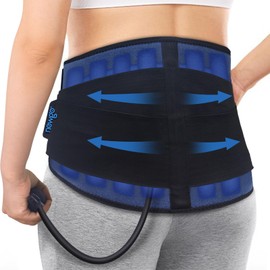 NEWGO Back Ice Pack Wrap for Lower Back Pain, Hot Cold Therapy Compression Gel Ice Wrap with Air Pump for Lumbar Surgery, Sciatica, Herniated Disc, Coccyx Pain
