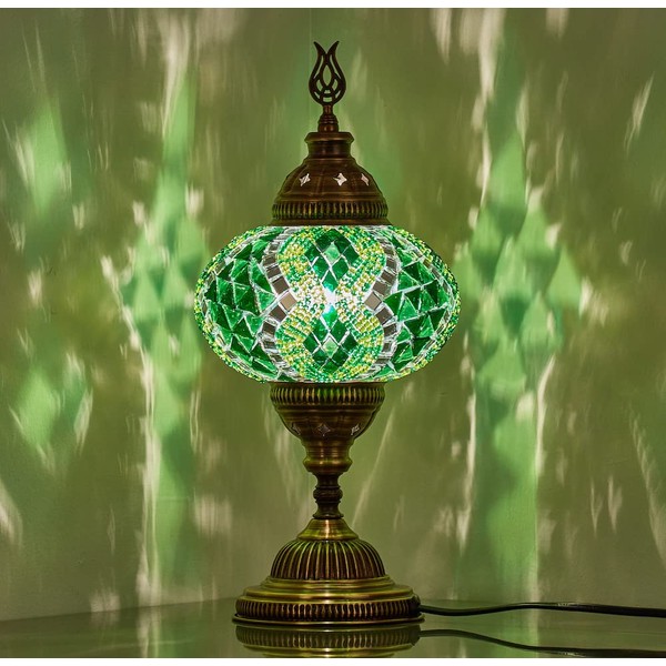 DEMMEX Turkish Moroccan Mosaic Table Bedside Night Lamp, Tiffany Style