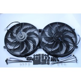RSRing 2PCS 14" Heavy Duty Radiator Electric 3000CFM Wide Curved Blade FAN