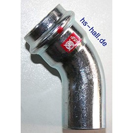 Viega Prest ABO Bend 45 ° IXA 22 mm Press Fitting