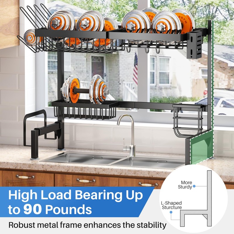 Over The Sink Dish Drying Rack - Adjustable Dish Rack