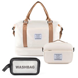 Artmitz Women’s Weekend Bag – Stylish Travel Duffel, Overnight Bag, Gym Bag, Sports Holdall with Cosmetic & Toiletry Bags – Perfect Carry-on & Weekender Bag