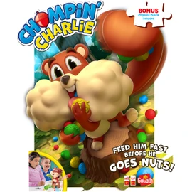 Chompin' Charlie Game - Feed The Squirrel Acorns And Race To Collect Them When They Scatter - Includes 24-Piece Puzzle by Goliath