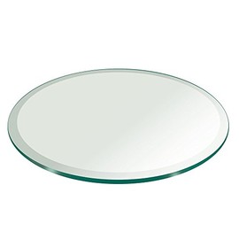 30" Inch Round Glass Table Top 1/2" Thick Tempered Beveled Edge by Fab Glass and Mirror
