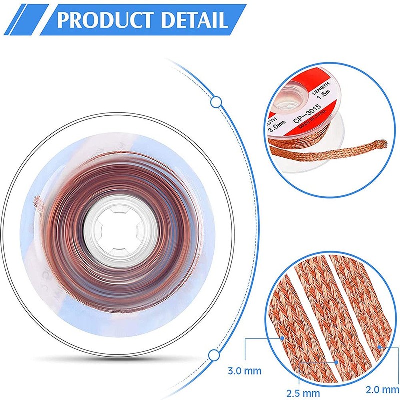 12x Desoldering Wire Solder Wicks Desoldering Braid Solder Wire Low