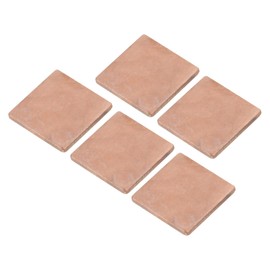 sourcing map Heatsink Copper Sheet Washer, 1.5mm Thick, 15x15mm Pad with Heat Conductive Tape for Desktop Computers, CPU Cooling Patches, Set of 5