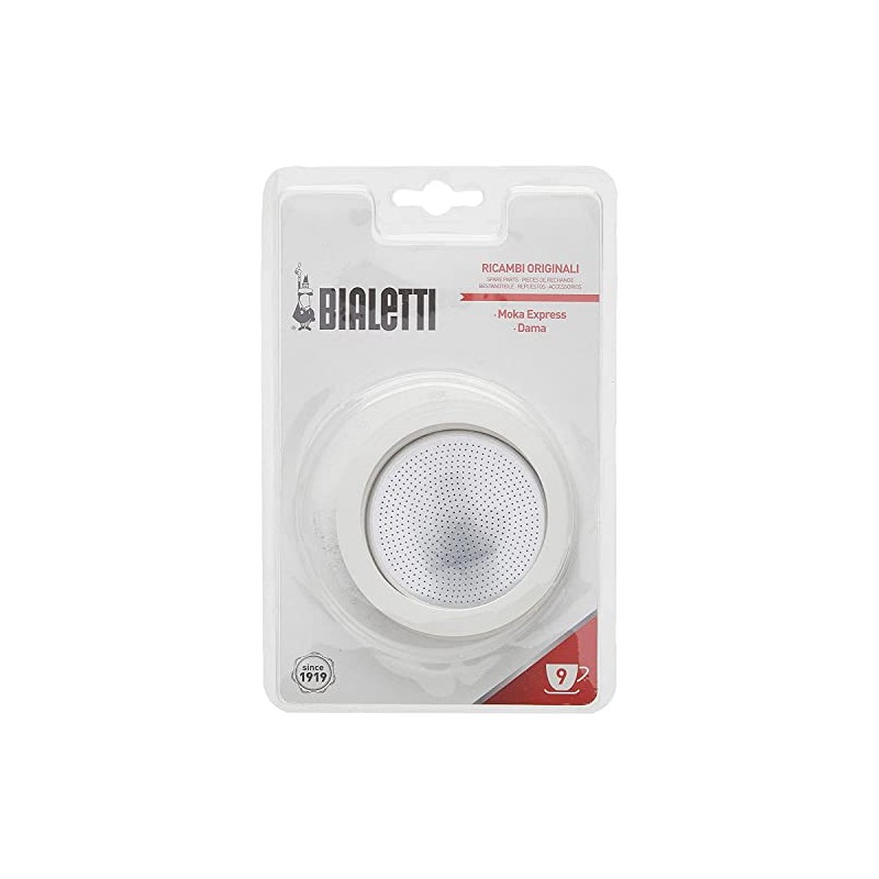 Bialetti Replacement Gaskets and Filter For 9 Cup Stovetop Espresso