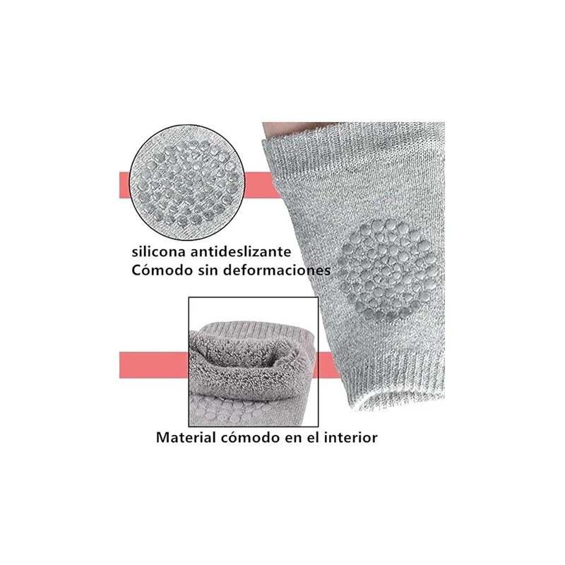 Set 10 Pares De Rodilleras Bebe Gatear Antiderrape Color Lisa