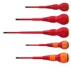 VESSEL BALL GRIP VDE Screwdriver (Insulated) Pozidrive/Flat 5-Piece Set