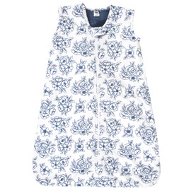 Hudson Baby Unisex Baby Plush Faux Fur Sleeping Bag, Wearable Blanket, Blue Toile, 18-24 Months