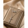 PRAYMOS Faith Necklace 925 Sterling Silver Cross Necklace for Women