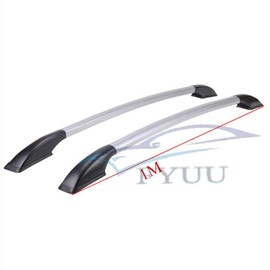 Unbranded Car Top Roof Side Bars Rails Luggage Rack Refit Decoration Black Aluminum Alloy
