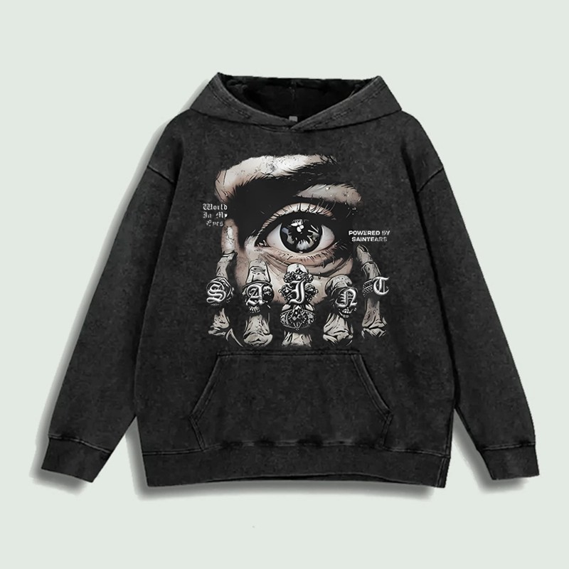 Eye & Rings Graphic Hoodie 100% Cotton US Warehouse 6