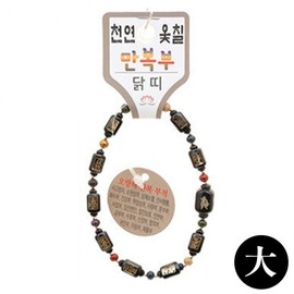 Lacquerware Buddhist Prayer Beads Bracelet with Manbok (Ten Thousand Blessings) Design (Large) (Chicken)