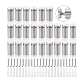 Sign Advertising Nail, Stainless Steel Sign Standoff Screws 24 Pcs, Suitable For Standoff Fixings For Glass Posters, Picture Frames And Mirrors (25mm x 12mm)