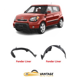 Vantage Auto Parts - Fender Liner Driver and Passenger Side Compatible with Kia Soul 2010-2011 | DIRECT REPLACEMENT | Plastic | 868122K050 868112K050 | KI1249114 KI1248114