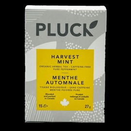 Pluck Tea Organic Herbal Tea Harvest Mint 15 Tea Bags