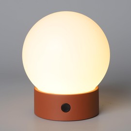 WEILAILUX Small Modern Cordless Table Lamp Rechargeable, Battery Operated Shower Lamp Waterproof, Touch Dimmable Globe Desk Light for Outdoor/Bedside/Patio/Dining (White)