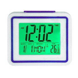 VISIONU English Talking Alarm Clock with Date, Day and Temperature, for Low Vision or Blind (Purple)