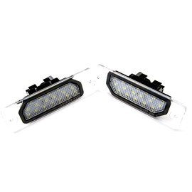 x xotic tech LED License Plate Light Lamps Compatible with Infiniti Q60 M37 FX35 FX45 Q45 I30 I35 M37 M56 I30 Nissan Versa GTR Fuga Cefiro, 18-SMD 6000K Xenon White Error Free OE Replacement Pair