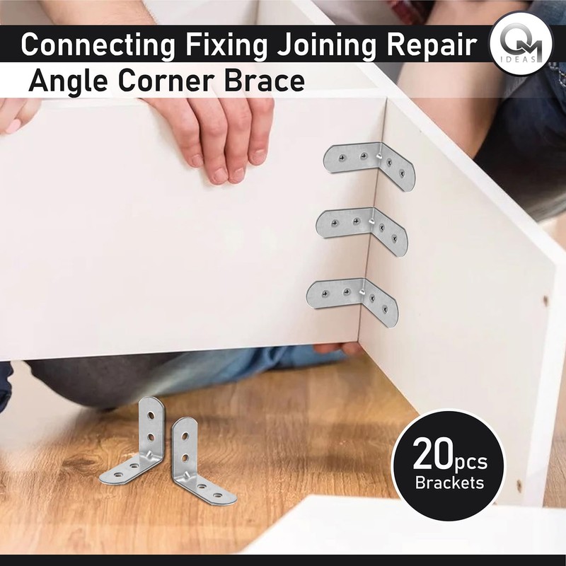 OMIDEAS 20 x Angle Bracket (30 x 30 x 16)