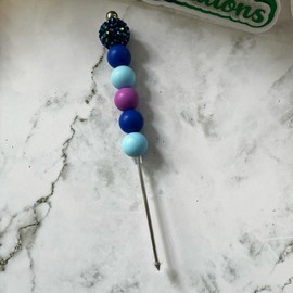 Beadable Pokey Tool for Crafts - Versatile Weeding Tool with Beadable Design, Metal Coating, Unisex Use, Ideal for Various Crafting Projects - Color: Blue