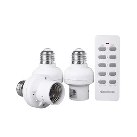 DEWENWILS Remote Control Light Bulb Socket, Wireless Light Socket Switch Kit, Remote Light Socket E26/E27 Base for Pull Chain Light Fixture, No Wiring, ETL Listed(1 Remote+3 Sockets)