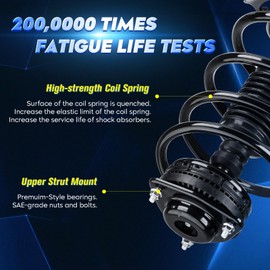 Front & Rear Strut Shock Assembly w/Coil Spring Compatible with Chrysler Town & Country 2008-2016, Dodge Grand Caravan 2008-2019, Replace 171128L 171128R 37290, 4PCS