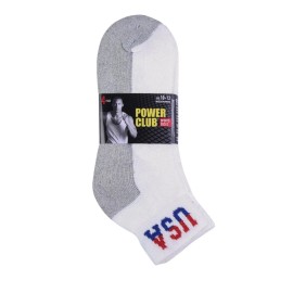Power Club 12 Pairs Mens USA Solid Cotton Sports Ankle Athletic Socks Low Cut Size 10-13