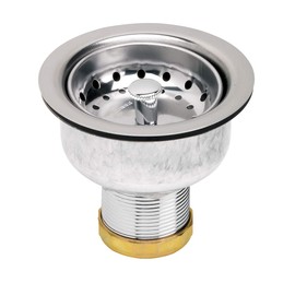 Highcraft 9753 Kitchen Sink (3-1/2 Inch) Stainless Steel Drain Assembly with Strainer Basket and Rubber Stopper Long Extended Shank (3-3/4 Inch)