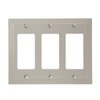 Amerelle Steps Triple Rocker Cast Metal Wallplate in Satin Nickel