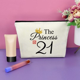 21st Birthday Gifts for Daughter Makeup Bag 21 Year Old Birthday Gifts for Her Cosmetic Bag Gifts for Girls Turning 21 Born in 2003 Happy Birthday Gifts for Sister Friend Travel Pouch