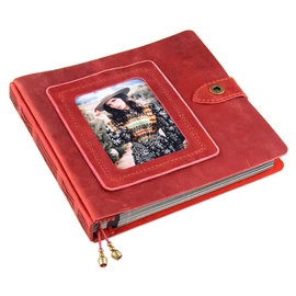Leather photo Album Self Adhesive Pages, Handamde Leather Scrapbook Photo Album, Wedding Family Album, Holds 3x5, 4x6, 5x7, 6x8 Photos - Wine